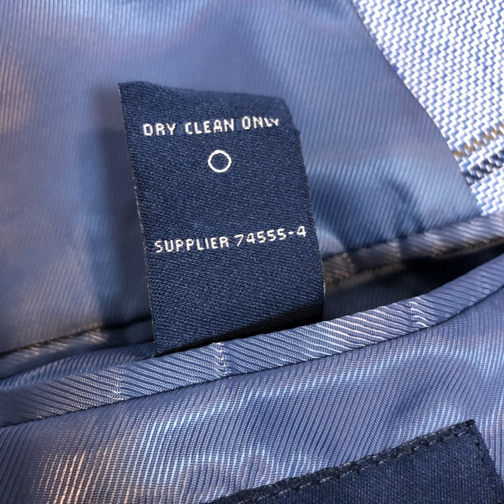 Stafford Blue Brown Windowpane Linen Sport Coat - Picture 10 of 11